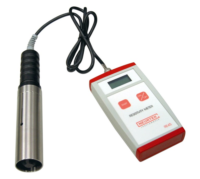 อุปกรณ์ที่ใช้สำหรับวัดค่าความต้านทานไฟฟ้า (Digital Resistivitimeter RE45) ยี่ห้อ NEURTEK
