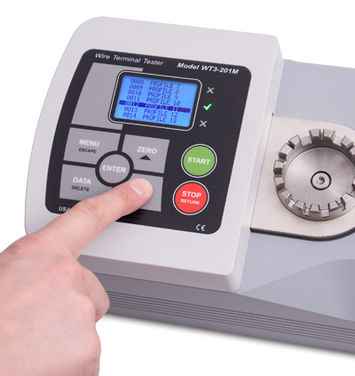 เครื่องทดสอบแรงดึงลวด เครื่องวัดแรงตึงเส้นลวด เครื่องวัดและเกจเช็คแรงตึง แบบมอเตอร์ดึง (Wire Pull Testers) ยี่ห้อ Mark-10 รุ่น WT3-201M