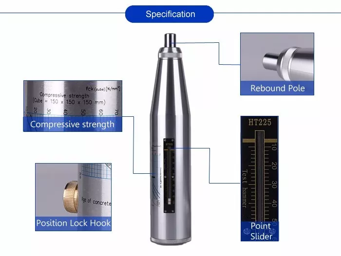 เครื่องทดสอบความแข็งแรงของคอนกรีต (Concrete test hammer) ยี่ห้อ T-Measurement รุ่น HT-225A (EP2)