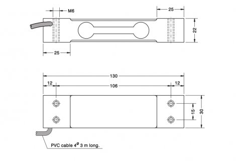 โหลดเซลล์วัดแรง (Double bending, single point load cell.) ยี่ห้อ Utilcell  รุ่น M102