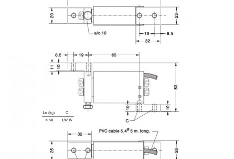 โหลดเซลล์วัดแรง (Double bending beam load cell) ยี่ห้อ Utilcell รุ่น M120