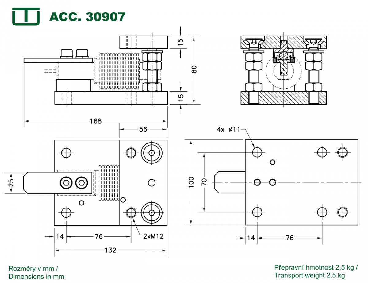 แผ่นฐานสำหรับโหลดเซลล์ (Base plate for the load cell M300) ยี่ห้อ Utilcell