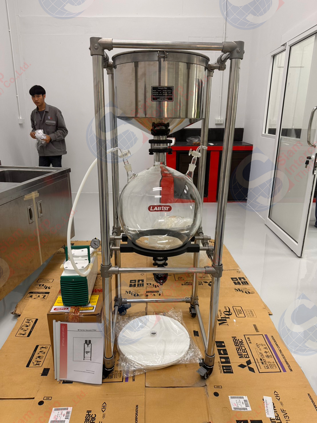 ติดตั้งเครื่องกรอง buchner สุญญากาศ (30L Stainless Steel Buchner) ยี่ห้อ LAB1ST รุ่น BF-30S (OW109)