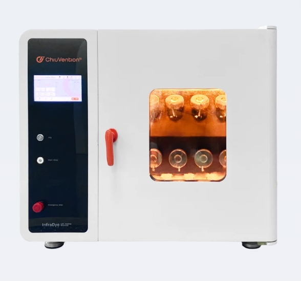 เครื่องย้อมผ้าตัวอย่างระดับห้องปฏิบัติการระบบอินฟราเรด (InfraDye Smart Lab Dyeing Machine) ยี่ห้อChiuVention รุ่นInfraDye (CV240)